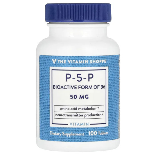 Піридоксаль-5-фосфат, P-5-P, The Vitamin Shoppe, 50 мг, 100 таблеток