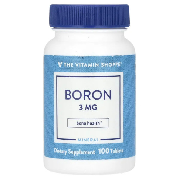 Бор, Boron, The Vitamin Shoppe, 3 мг, 100 таблеток