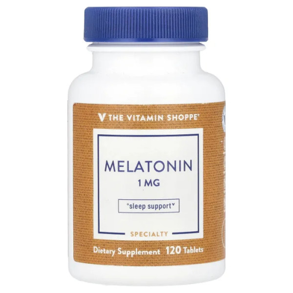 Мелатонін, Melatonin, The Vitamin Shoppe, 1 мг, 120 таблеток