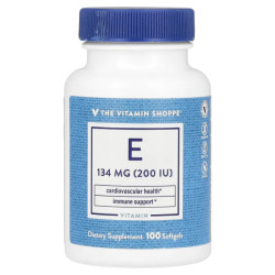 Вітамін E 134 мг (200 МО), Vitamin E The Vitamin Shoppe, 100 гелевих капсул