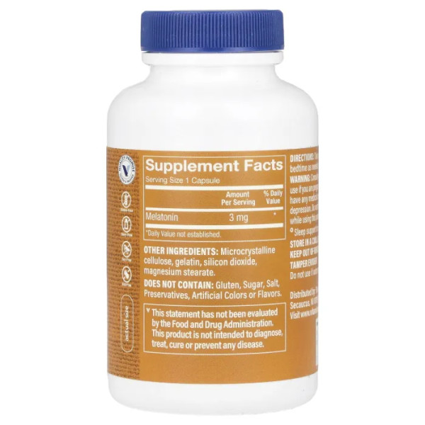 Мелатонін, Melatonin, The Vitamin Shoppe, 3 мг, 240 капсул