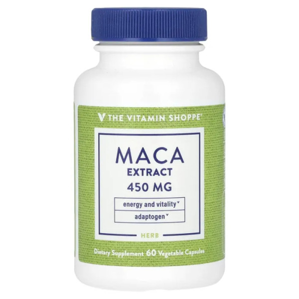 Мака, Maca Extract, Vitamin Shoppe, екстракт, 450 мг, 60 вегетаріанських капсул