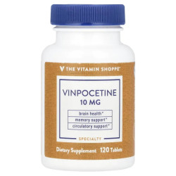 Винпоцетин 10 мг, The Vitamin Shoppe Vinpocetine, 120 таблеток