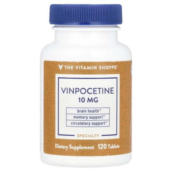 Вінпоцетин, Vinpocetine, The Vitamin Shoppe, 10 мг, 120 таблеток