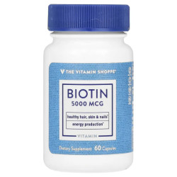 Біотин 5000 мкг, Biotin The Vitamin Shoppe, 60 капсул