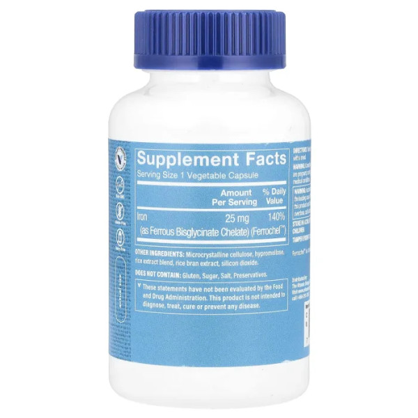 Залізо, Comfort Iron®, The Vitamin Shoppe, 25 мг, 180 рослинних капсул