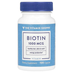 Биотин 1000 мкг, Biotin The Vitamin Shoppe, 100 капсул