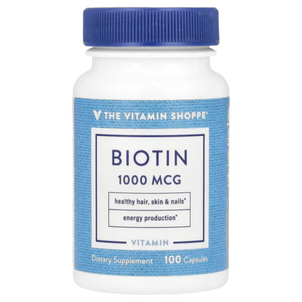 Біотин, Biotin, The Vitamin Shoppe, 1000 мкг, 100 капсул
