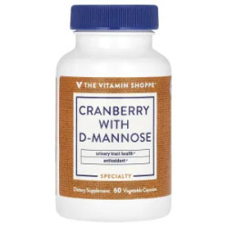 Клюква с D маннозой, The Vitamin Shoppe Cranberry With D-Mannose, 60 растительных капсул