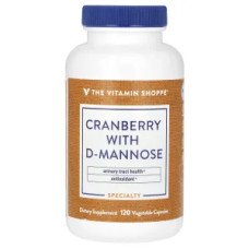 Журавлина з D-маннозою, Cranberry With D-Mannose The Vitamin Shoppe, 120 рослинних капсул