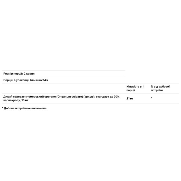 Олія орегано, Oil of Oregano, The Vitamin Shoppe, 13,5 мл (21 мг на порцію)