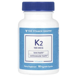 Вітамін K2 100 мкг, Vitamin K2 Vitamin Shoppe, 90 рослинних капсул