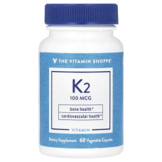 Вітамін K2 100 мкг, Vitamin K2 Vitamin Shoppe, 60 рослинних капсул