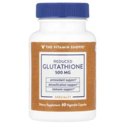 Глутатіон 500 мг, відновлений, Reduced Glutathione The Vitamin Shoppe, 60 рослинних капсул