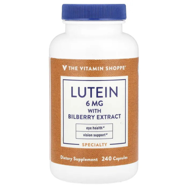 Лютеїн з екстрактом чорниці, Lutein With Bilberry Extract, The Vitamin Shoppe, 240 капсул