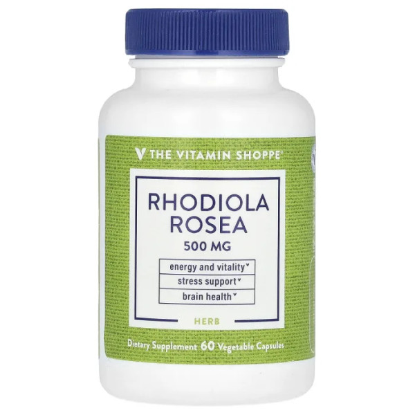 Родіола рожева, Rhodiola Rosea, The Vitamin Shoppe, 500 мг, 60 вегетаріанських капсул