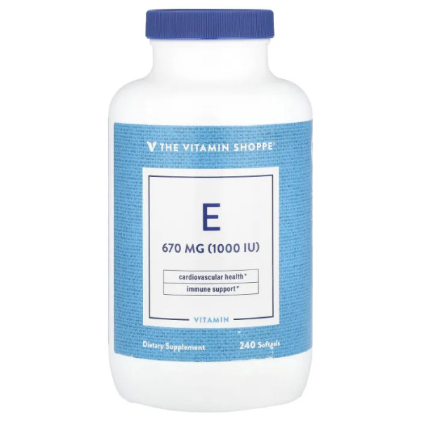 Вітамін Е, Vitamin E, The Vitamin Shoppe, 670 мг (1000 МО), 240 гелевих капсул