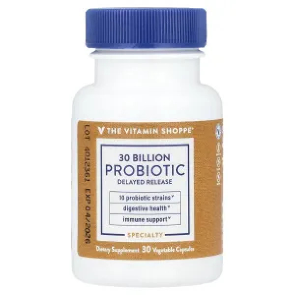 Пробіотик, Probiotic, The Vitamin Shoppe, 30 млрд КУО, 30 рослинних капсул