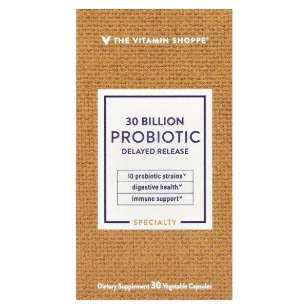 Пробіотик, Probiotic, The Vitamin Shoppe, 30 млрд КУО, 30 рослинних капсул