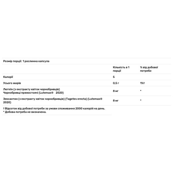 Лютеїн із зеаксантином, Lutein with Zeaxanthin, The Vitamin Shoppe, 60 гелевих капсул