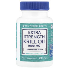 Олія криля 1000 мг, Extra Strength Krill Oil Vitamin Shoppe, посилена дія, 30 гелевих капсул