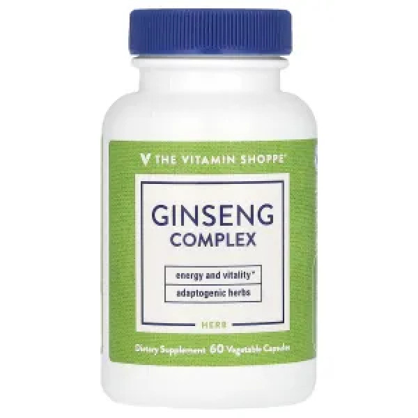 Женьшень, Ginseng Complex, The Vitamin Shoppe, комплекс, 60 вегетаріанських капсул