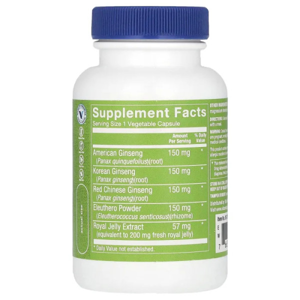Женьшень, Ginseng Complex, The Vitamin Shoppe, комплекс, 60 вегетаріанських капсул