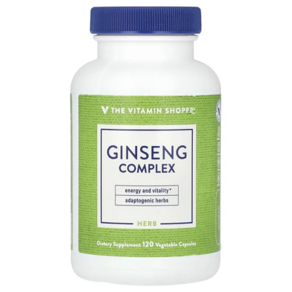 Женьшень, Ginseng Complex, The Vitamin Shoppe, комплекс, 120 вегетаріанських капсул