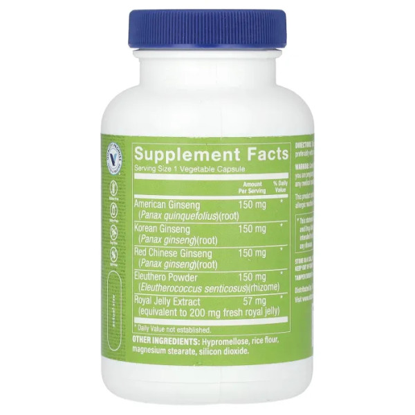 Женьшень, Ginseng Complex, The Vitamin Shoppe, комплекс, 120 вегетаріанських капсул