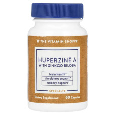 Гуперзин A з гінкго білоба, Huperzine A With Ginkgo Biloba Vitamin Shoppe, 60 капсул