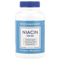 Ниацин 500 мг, Niacin The Vitamin Shoppe, 100 растительных капсул