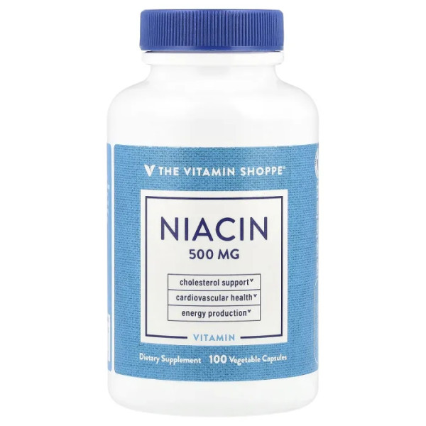 Ніацин, Niacin, The Vitamin Shoppe, 500 мг, 100 рослинних капсул