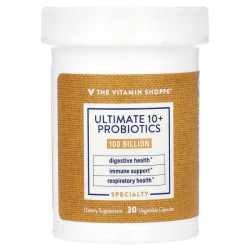 Пробіотики 100 млрд КУО, Ultimate 10+ Probiotics The Vitamin Shoppe, 30 рослинних капсул
