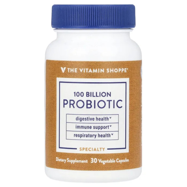 Пробіотик, Probiotic, The Vitamin Shoppe, 100 млрд КУО, 30 рослинних капсул