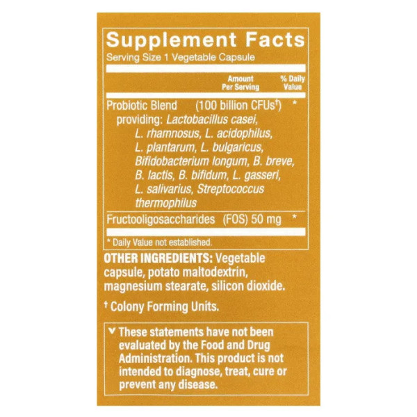 Пробіотик, Probiotic, The Vitamin Shoppe, 100 млрд КУО, 30 рослинних капсул