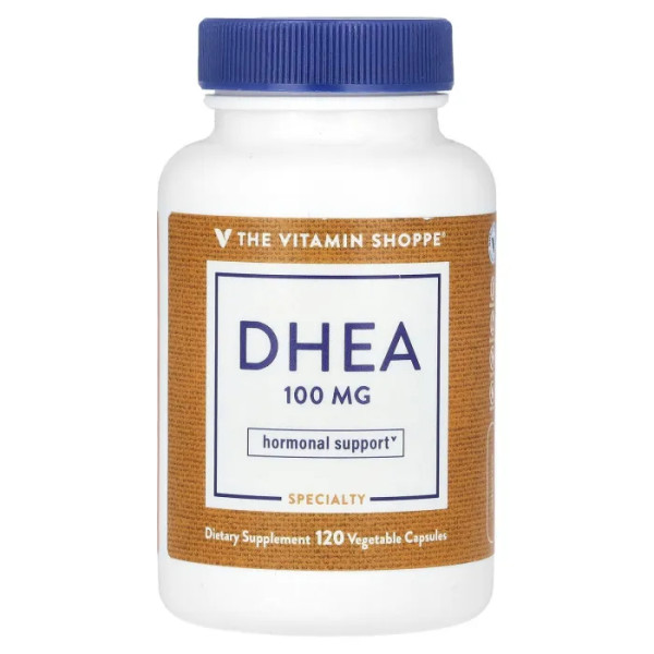 Дегідроепіандростерон, DHEA, The Vitamin Shoppe, 100 мг, 120 рослинних капсул