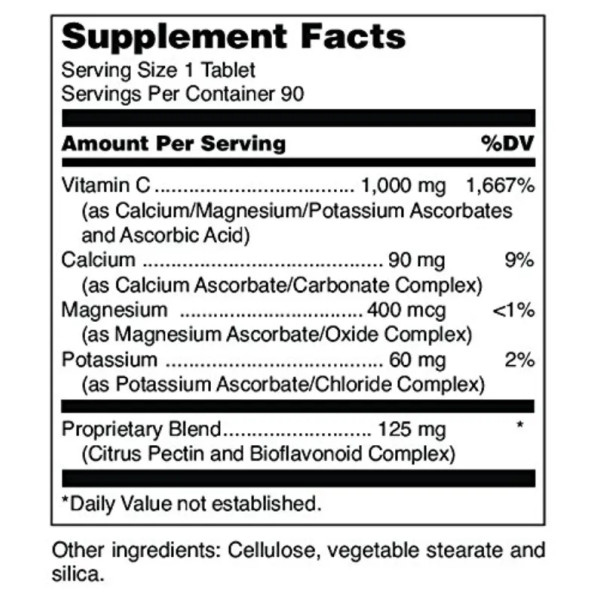 Вітамін С буферізований, Ascorbplex 1000 (Buffered), Douglas Laboratories, з кальцієм, магнієм і калієм, 90 таблеток