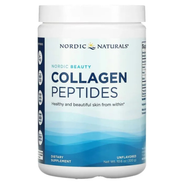 Колагенові пептиди, Collagen Peptides Nordic Beauty, Nordic Naturals, без смаку, 300 г