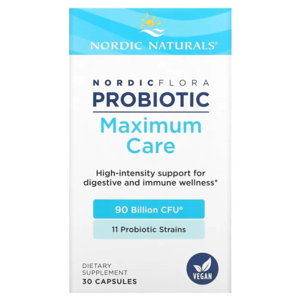 Підтримка кишечника, Nordic Flora Probiotic, Nordic Naturals, 90 мільярдів КУО, 30 капсул