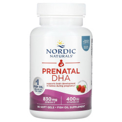 Рыбий жир для беременных, Nordic Naturals Prenatal DHA, со вкусом клубники, 500 мг, 90 капсул