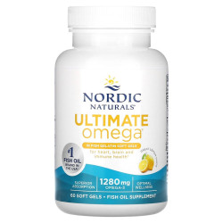Омега-3, Ultimate Omega, Nordic Naturals, жевательный со вкусом лимона, 640 мг, 60 гелевых капсул.