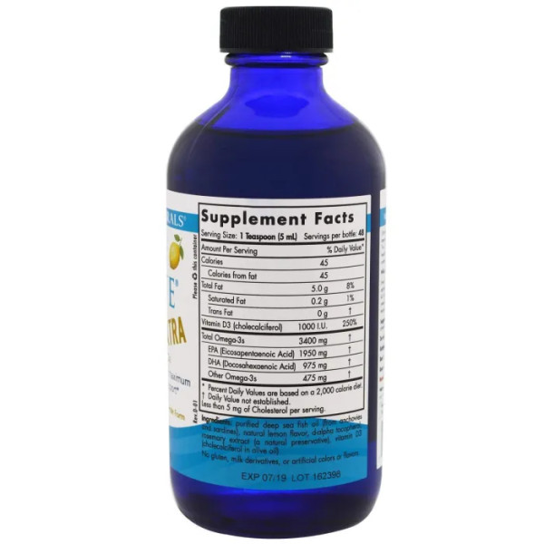 Омега екстра, Omega Xtra, Nordic Naturals, лимонний смак, 237 мл.