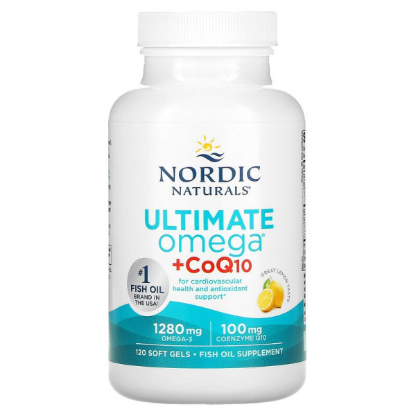 Риб'ячий жир з коензимом Q10 (Omega + CoQ10), Nordic Naturals, 640 мг, 120 капсул