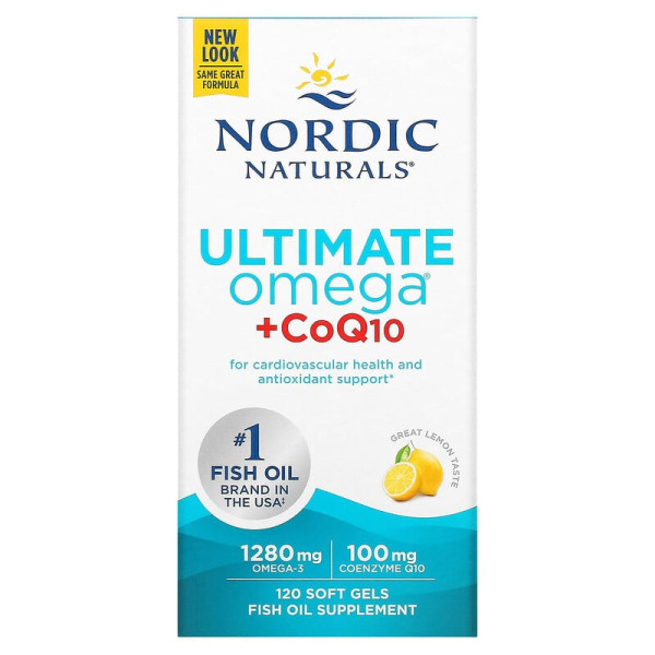 Риб'ячий жир з коензимом Q10 (Omega + CoQ10), Nordic Naturals, 640 мг, 120 капсул