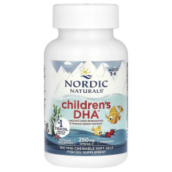 Риб'ячий жир для дітей, Nordic Naturals Children's DHA, полуниця, 360 міні-жувальних м'яких гелів