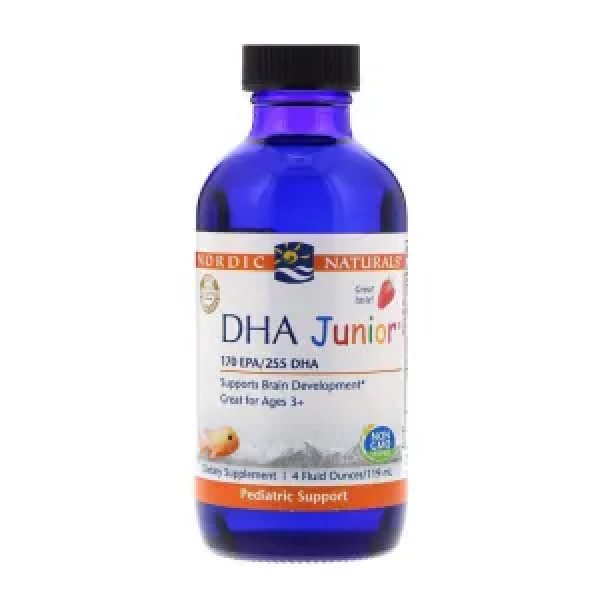ДНА для дітей 3+, DHA Junior Ages 3+, Nordic Naturals, смак полуниці, 119 мл