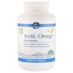 Омега арктична 1000 мг, лимон, Nordic Naturals Arctic Omega, 180 капсул