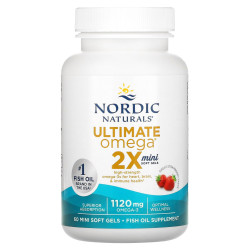 Риб'ячий жир міні (полуниця) 1120 мг, Ultimate Omega 2X, Nordic Naturals, 60 гелів