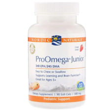 Омега-3 для підлітків 500 мг, смак полуниці, Nordic Naturals ProOmega Junior, 90 капсул