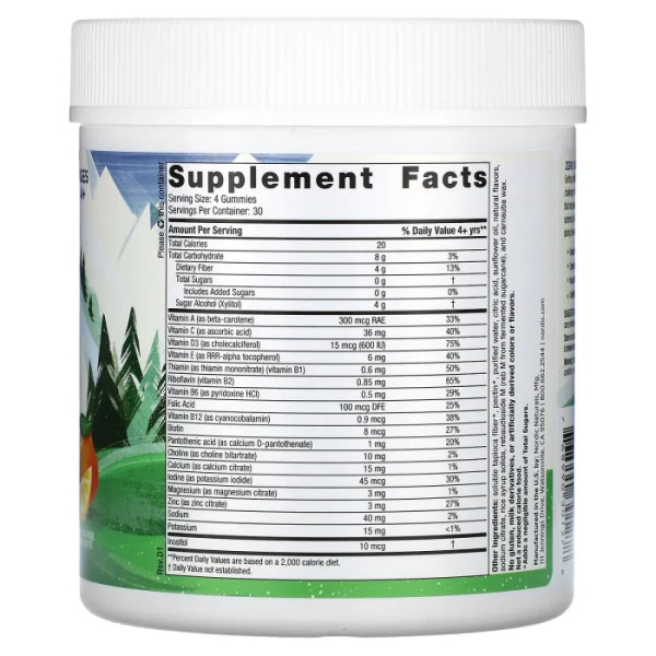 Мультивітаміни для дітей, Kids Multi Gummies, Nordic Naturals, без цукру, апельсин \/ лимон, 120 жувальних цукерок